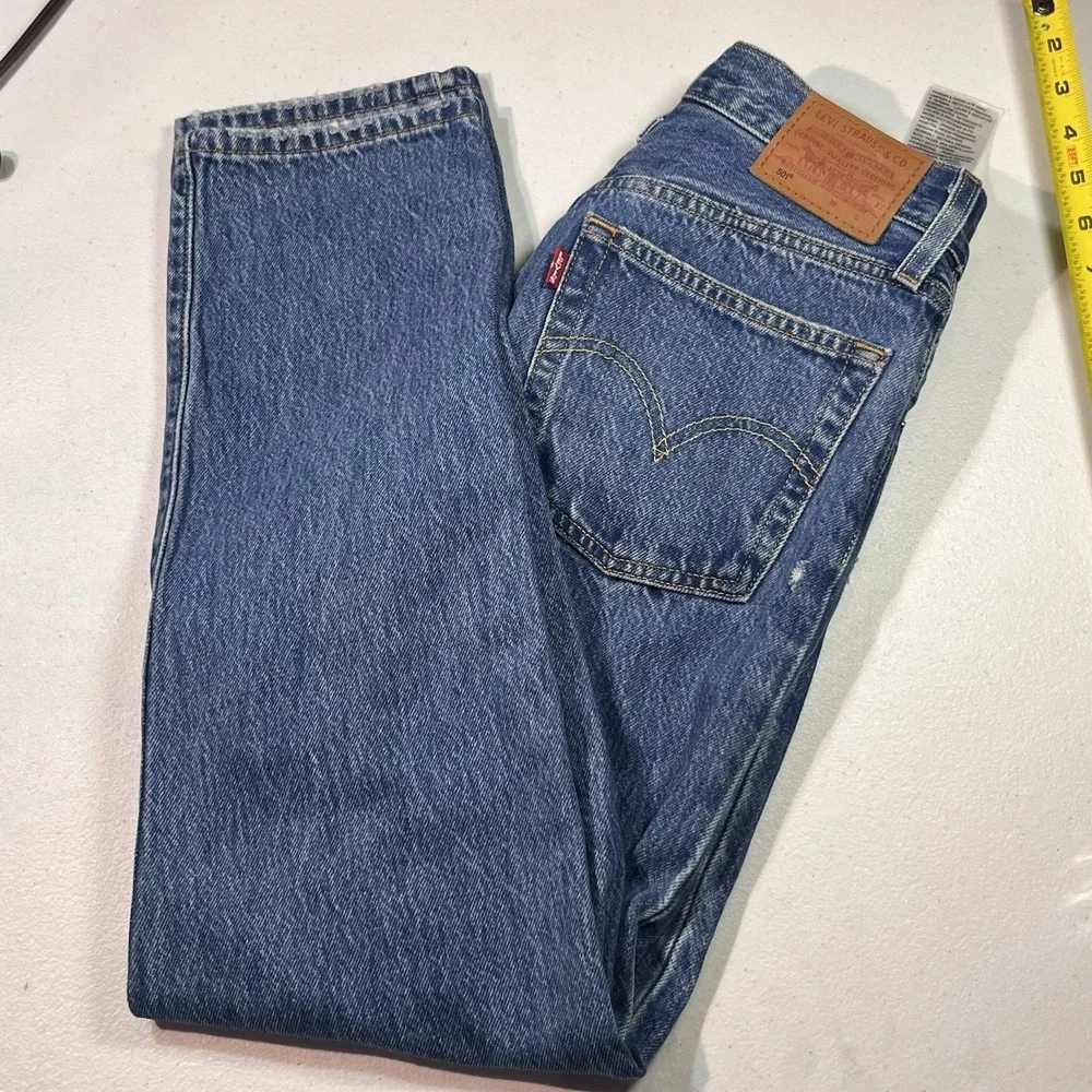 Levi's 501 Women's 27x26 Premium Denim Blue Jeans EUC No Size Tag - Picture 2 of 11